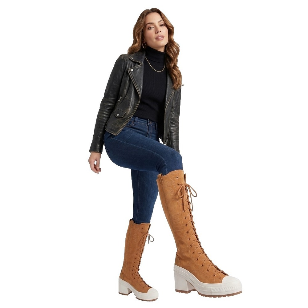 Converse‎ Chuck 70 De Luxe Heel XX Hi Western Boot Suede Ginger Wmns 9 A15660C